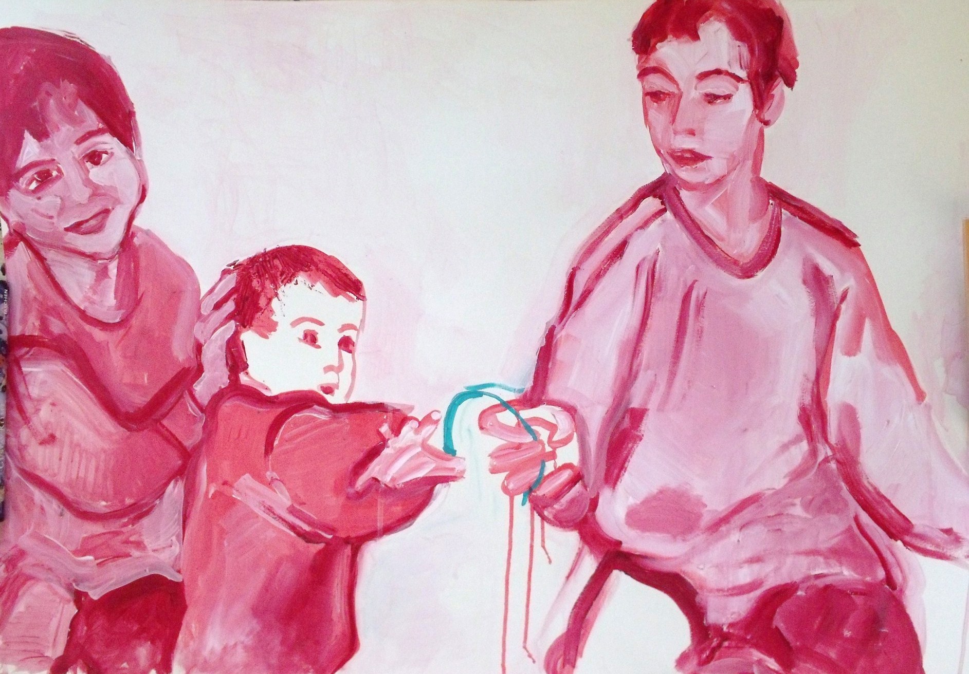 Siblings — mixed media painting by Paula Elion