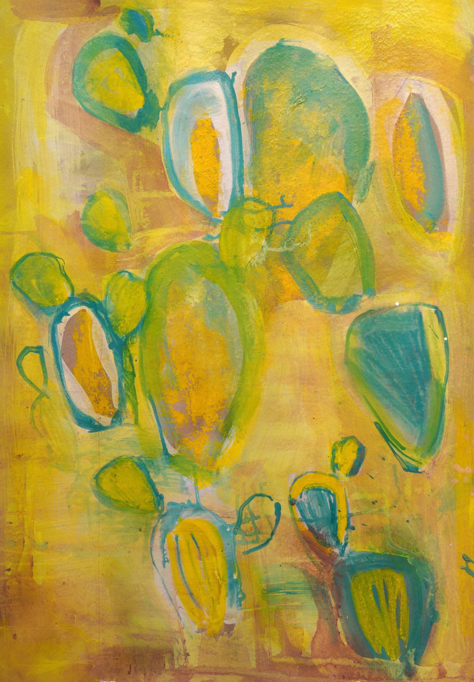 Cyan and Yellow Cacti